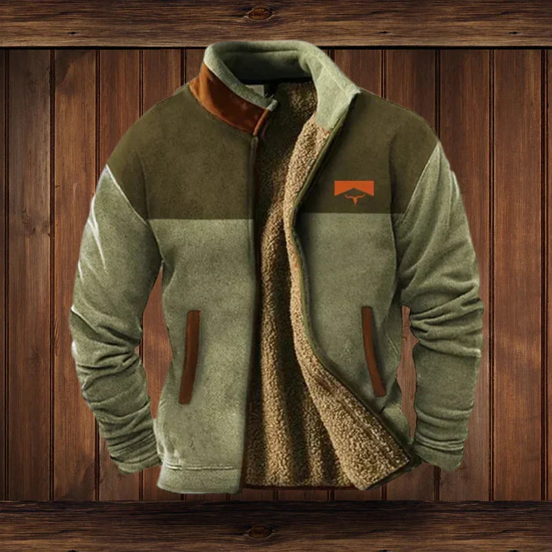 Herren Warme Fleece-Weste für Herbst in Grün
