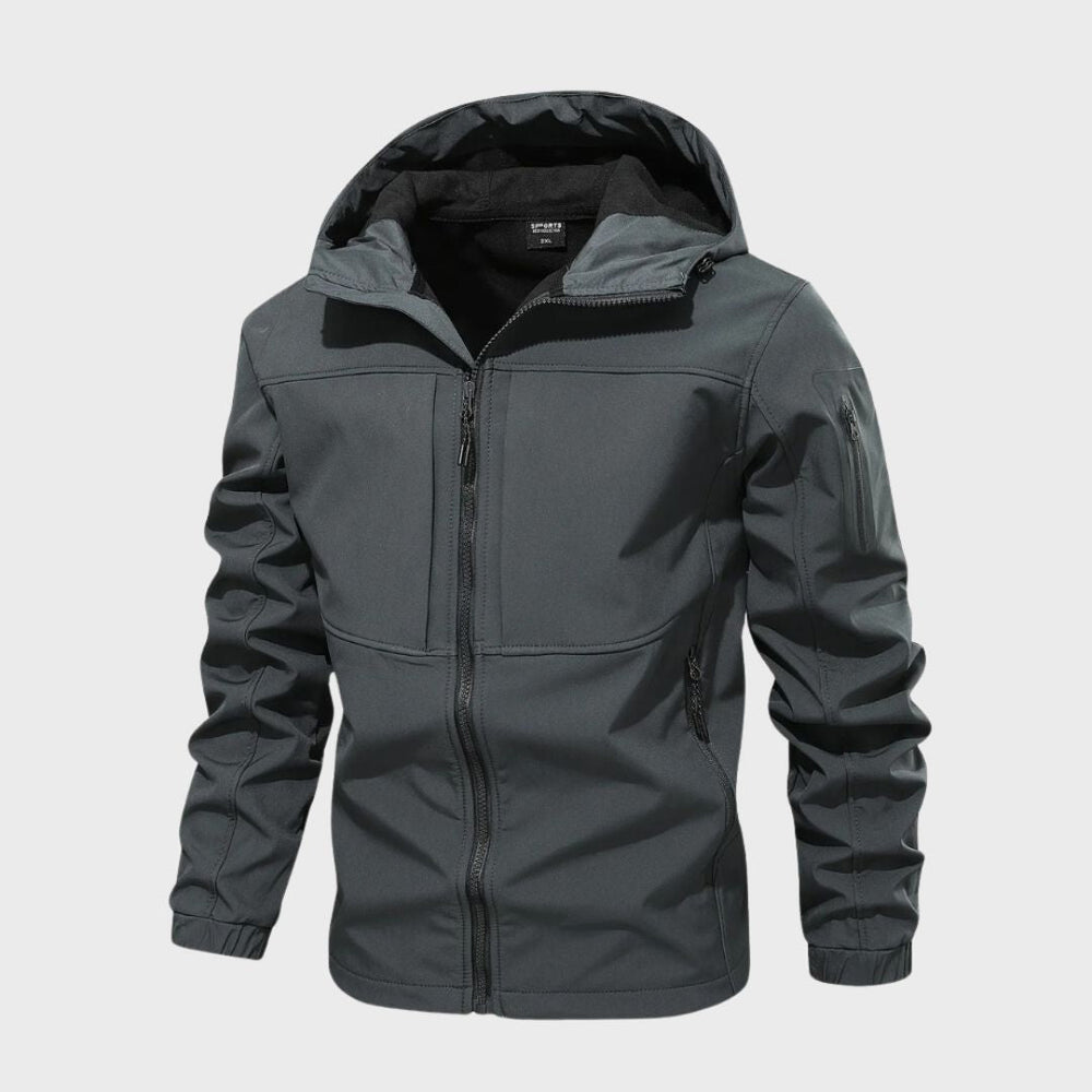 Herren Wasserdichte Softshelljacke für den Herbst in Grau