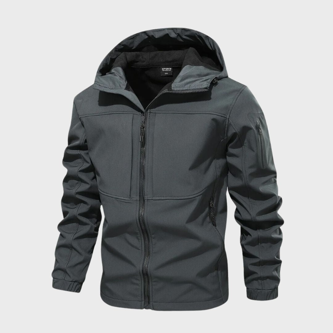 Herren Wasserdichte Softshelljacke für den Herbst in Grau