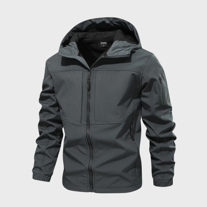 Herren Wasserdichte Softshelljacke für den Herbst in Grau
