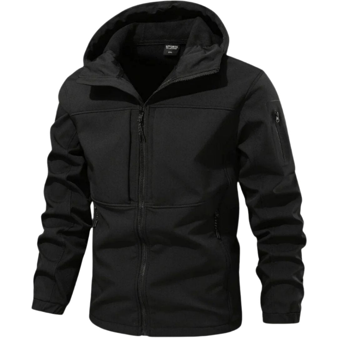 Herren Wasserdichte Softshelljacke für den Herbst in Schwarz