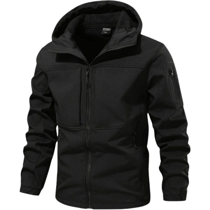 Herren Wasserdichte Softshelljacke für den Herbst in Schwarz