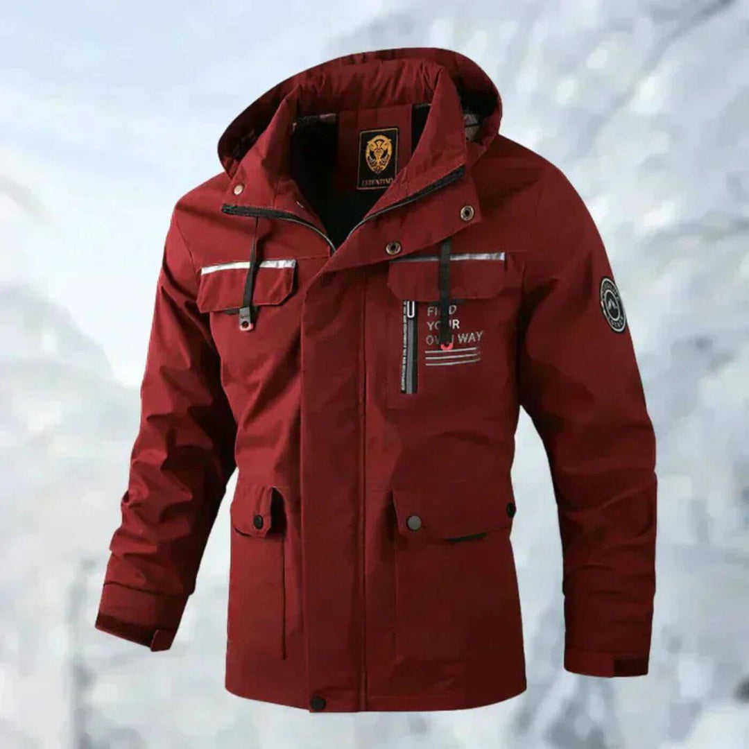 Herren Wasserdichte Übergangsjacke für draußen in Rot