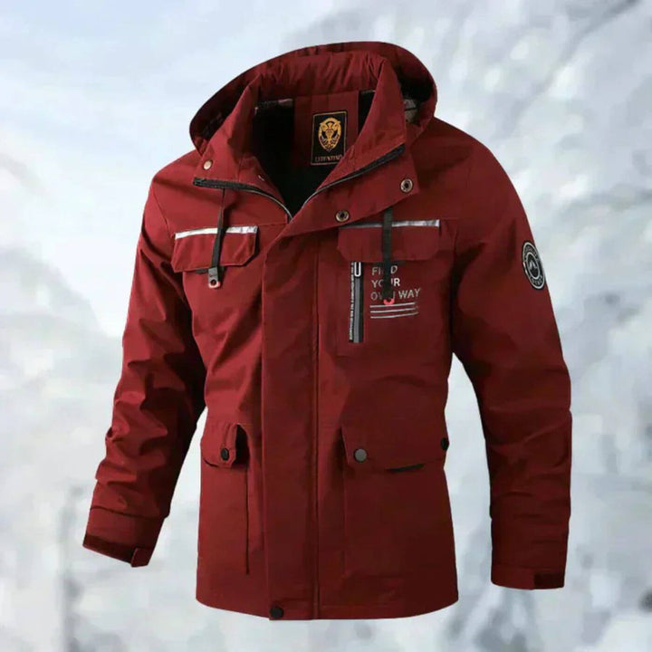 Herren Wasserdichte Übergangsjacke für draußen in Rot