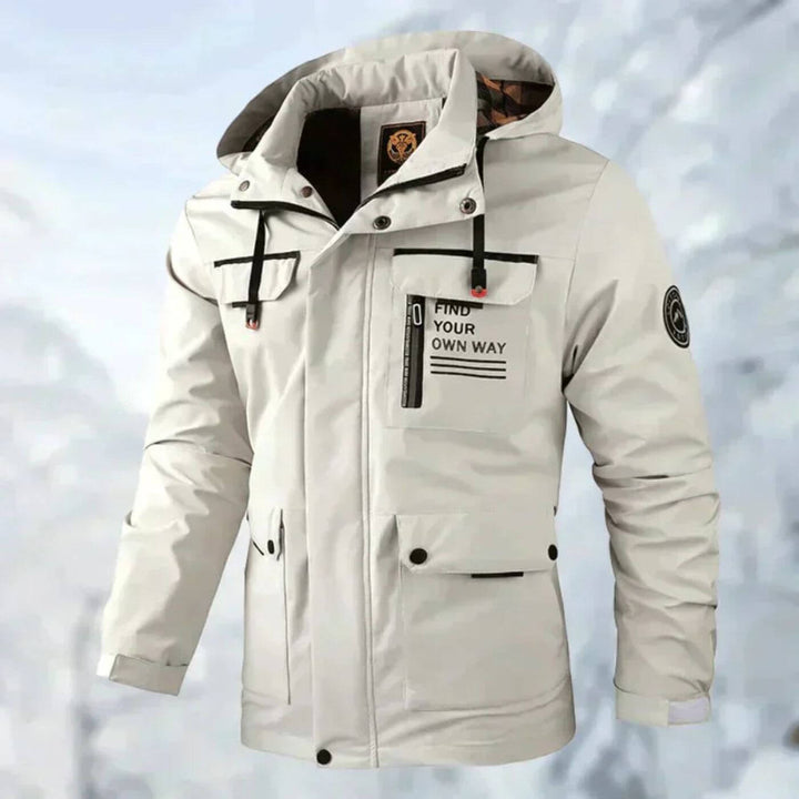 Herren Wasserdichte Übergangsjacke für draußen in Weiß