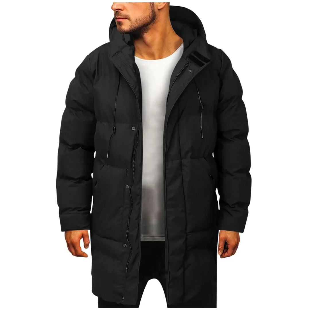 Herren Wasserdichter Warm-Mantel für Herbst in Schwarz