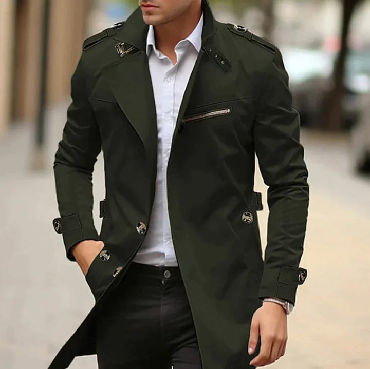 Herren Wetterfeste Übergangsjacke im klassischen Design in Grün