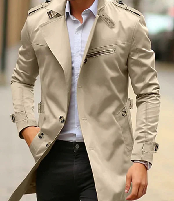 Herren Wetterfeste Übergangsjacke im klassischen Design in Light beige