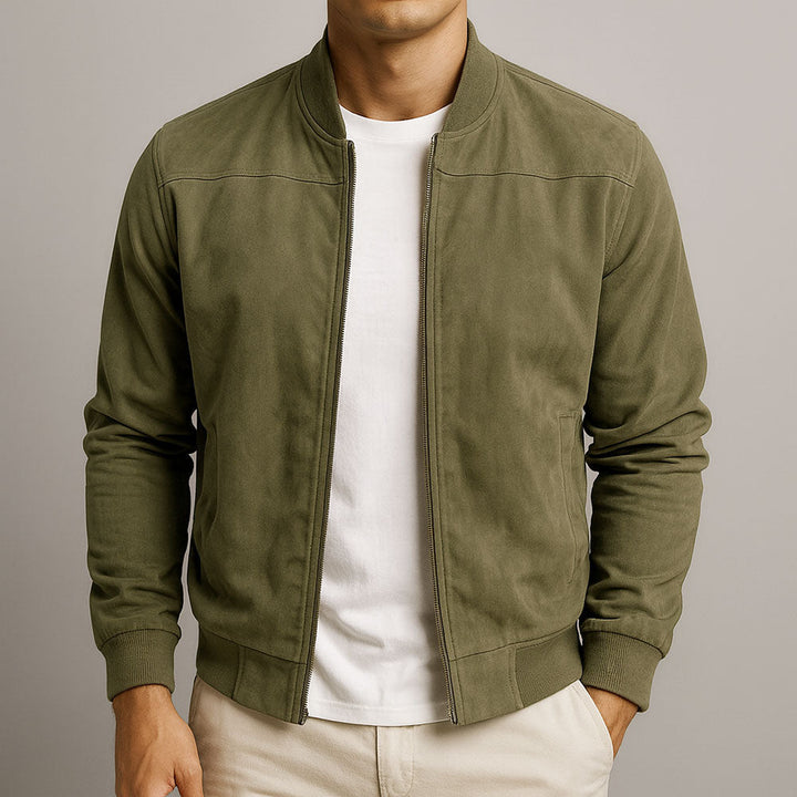 Herren Wildleder Jacke für den Herbst in Army Green