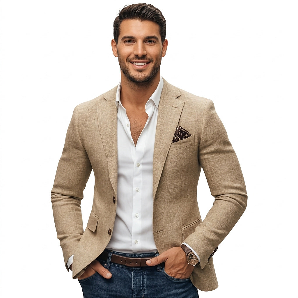 Herren Winterjacke für Büro und Alltag in Aprikose
