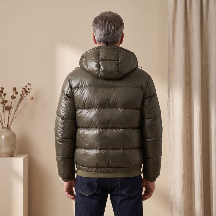 Herren Winterjacke mit Daunenfüllung und verstellbarer Kapuze (10)