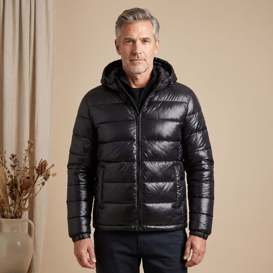 Herren Winterjacke mit Daunenfüllung und verstellbarer Kapuze (4)
