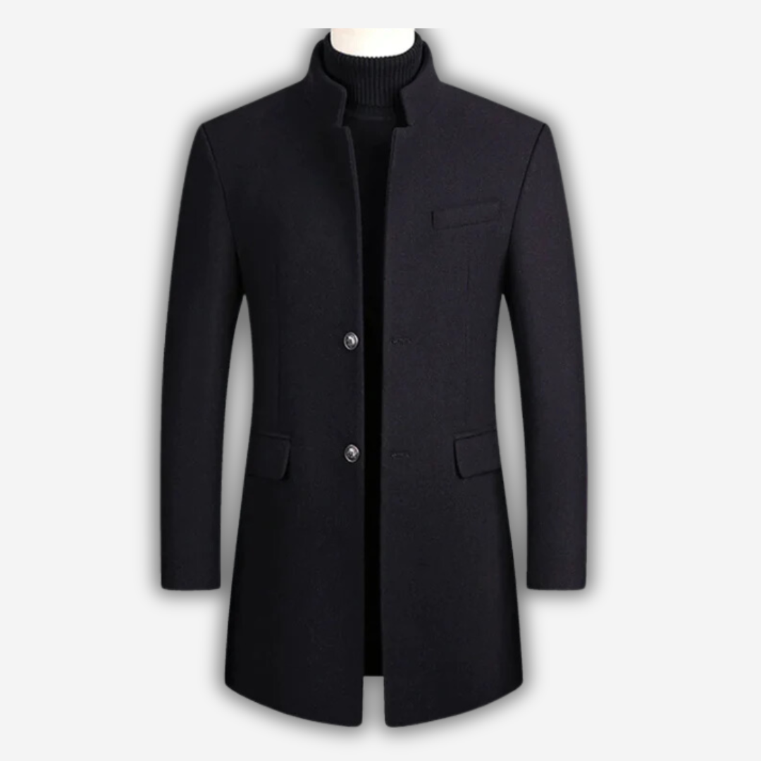 Herren Wollmantel elegant für den Herbst in Blau