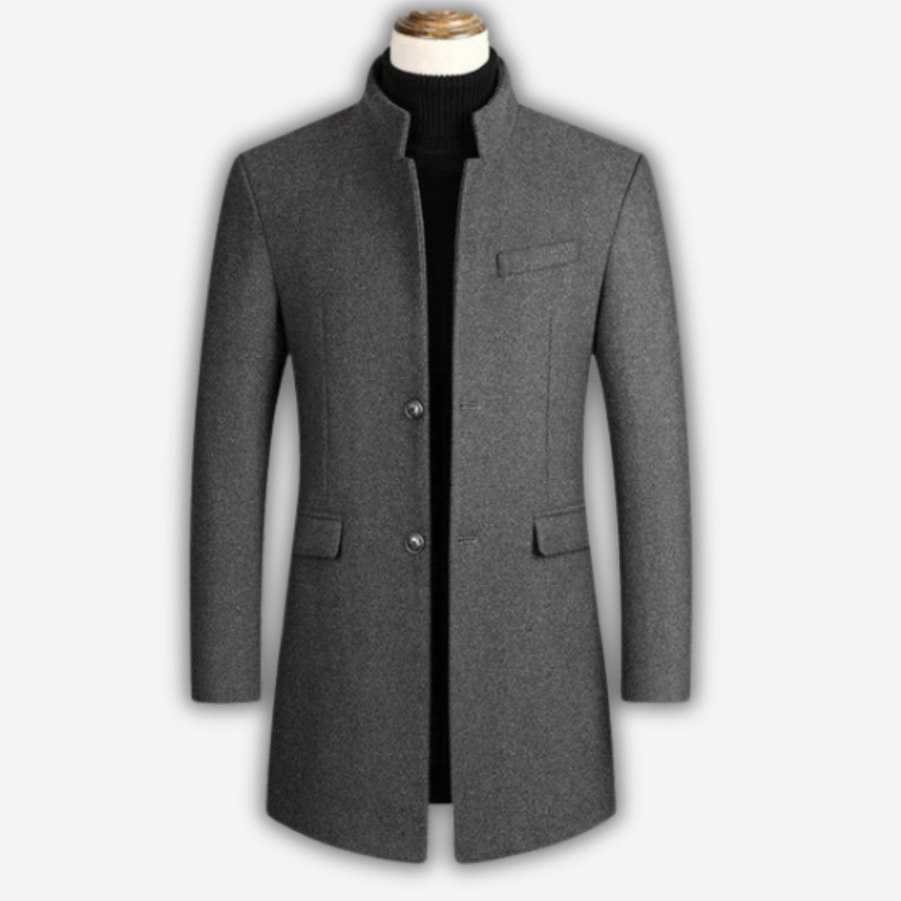 Herren Wollmantel elegant für den Herbst in Grau