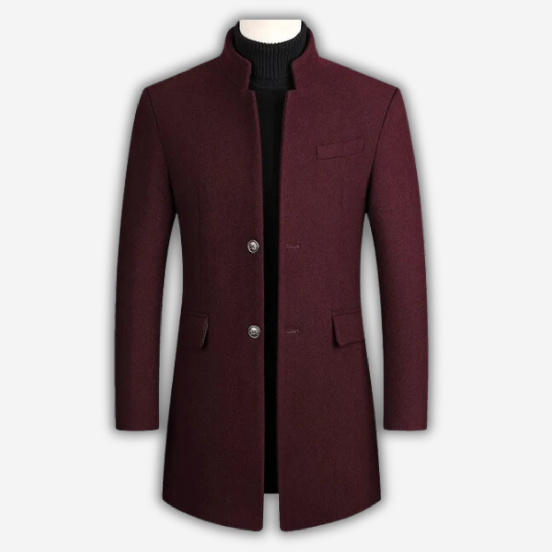 Herren Wollmantel elegant für den Herbst in Rot