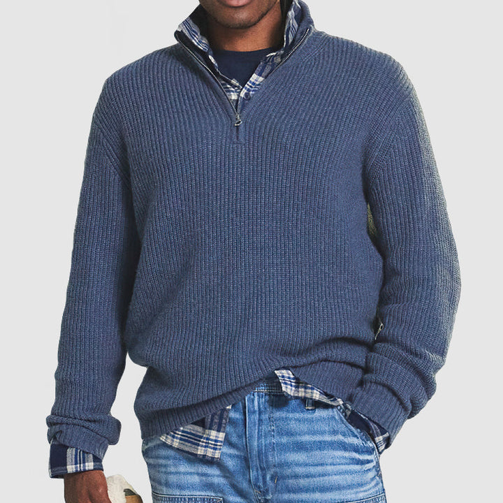 Herren Zip-Pullover für Business und Alltag in Blau
