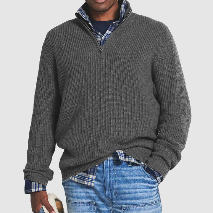 Herren Zip-Pullover für Business und Alltag in Grau