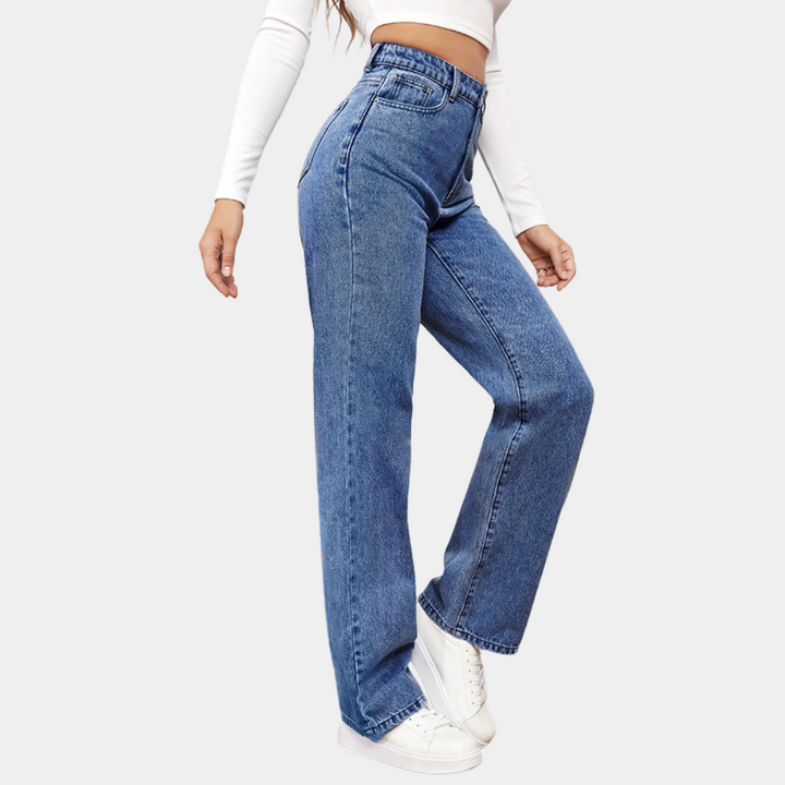 High-Waist Straight-Leg Jeans Jeans in Hellblau 2