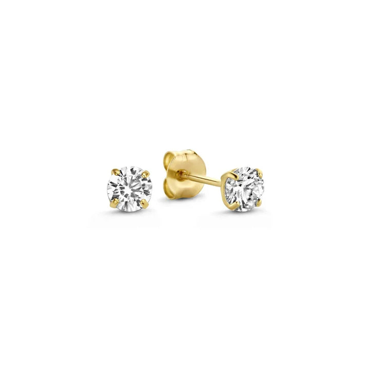 Elegantes Brillane Gold-Ohrring-Set mit Steinen