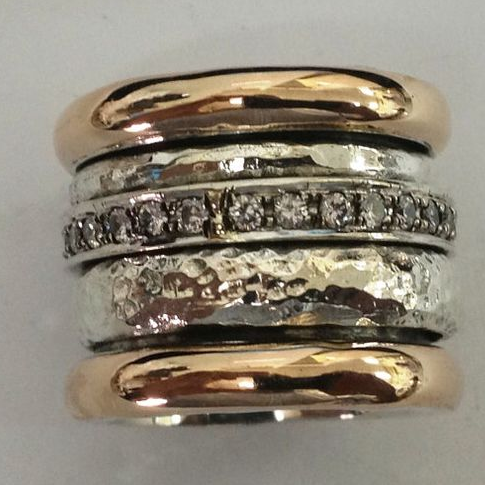 Dicker Vintage Ring aus Gold und Silber