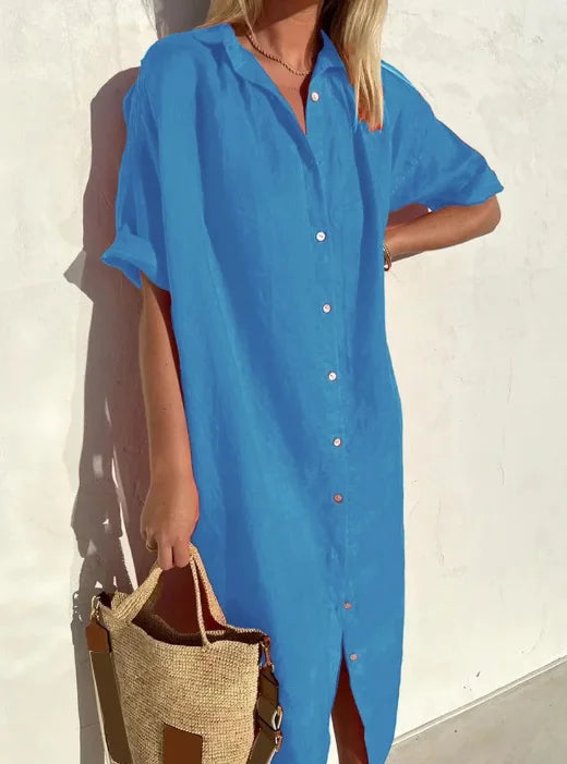 Elara Hemdblusenkleid aus Leinen, leicht und luftig foto 3