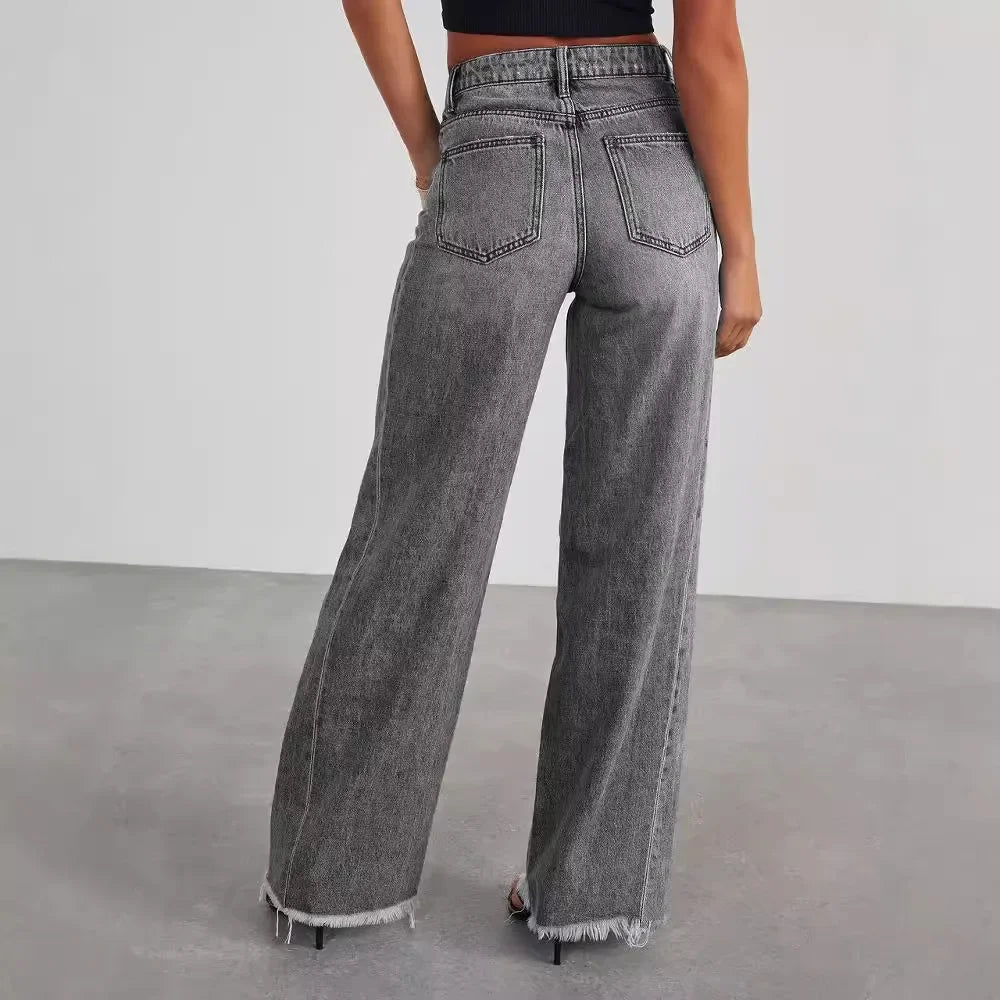 in Grau mit Raw-Hem Jeans (2)