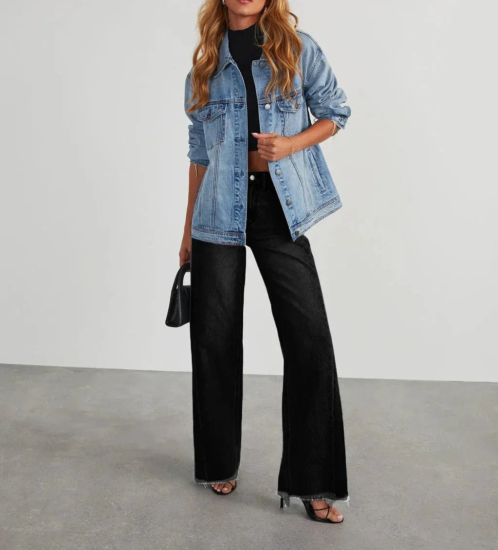 in Grau mit Raw-Hem Jeans (5)