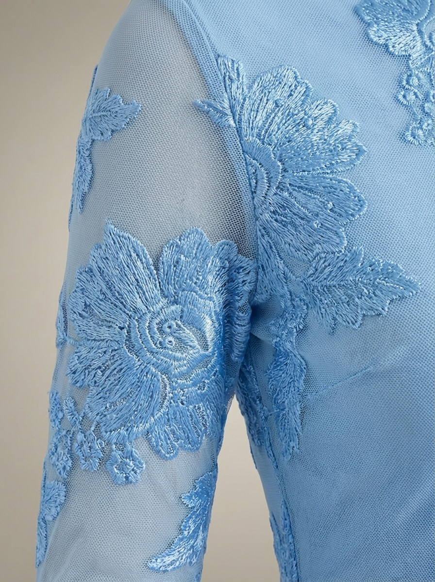 Jurk Dames Aansluitend Bloemenprint Flare Mouwen (8)