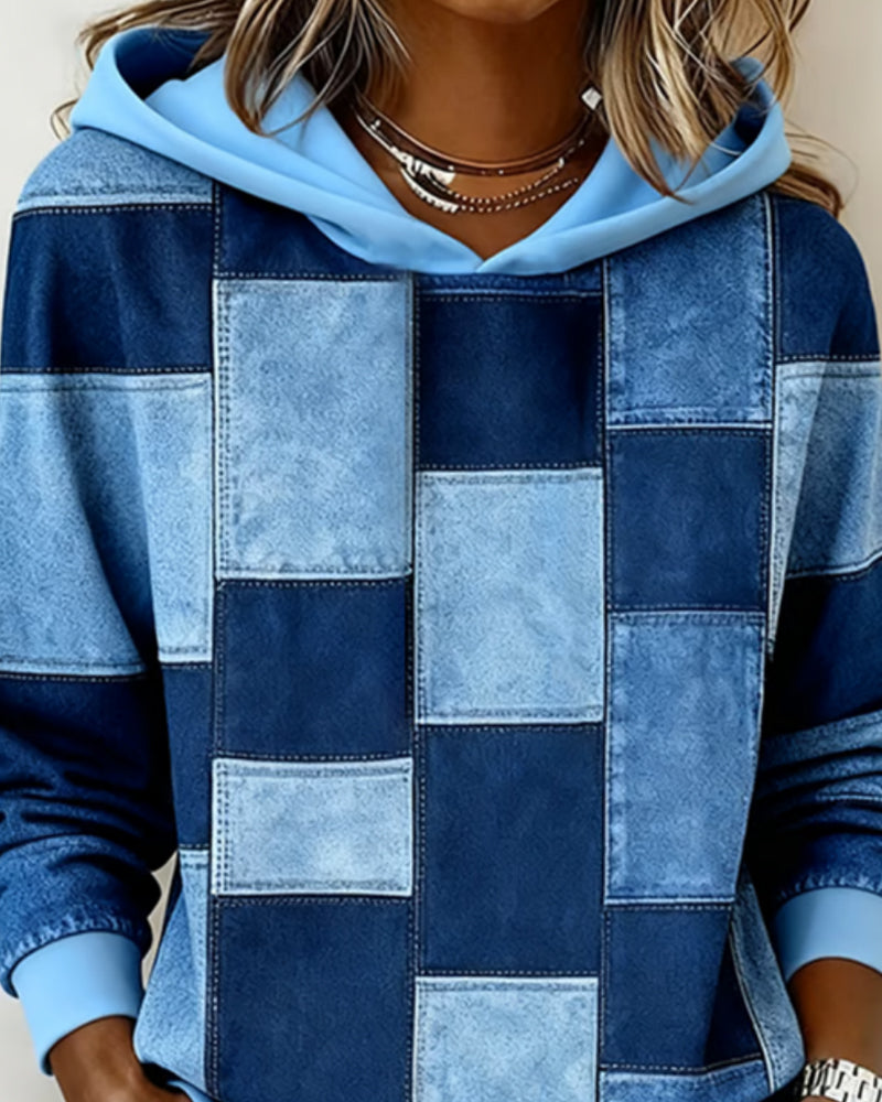 Karierter Damen Hoodie im lässigen Stil (2)