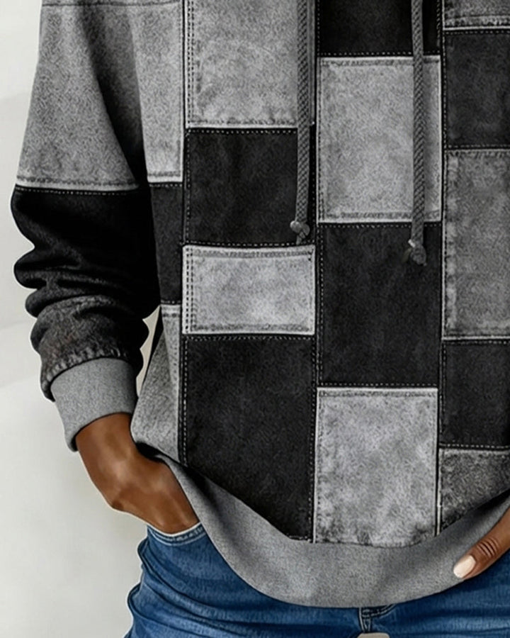 Karierter Damen Hoodie im lässigen Stil (5)