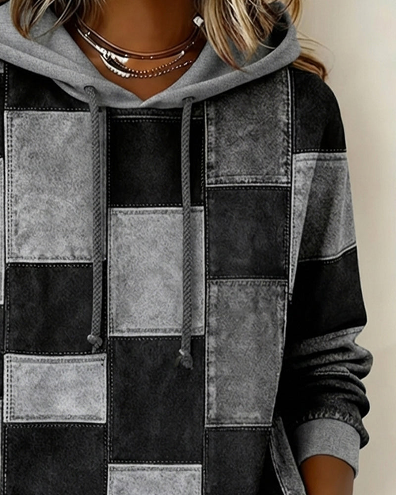 Karierter Damen Hoodie im lässigen Stil (6)