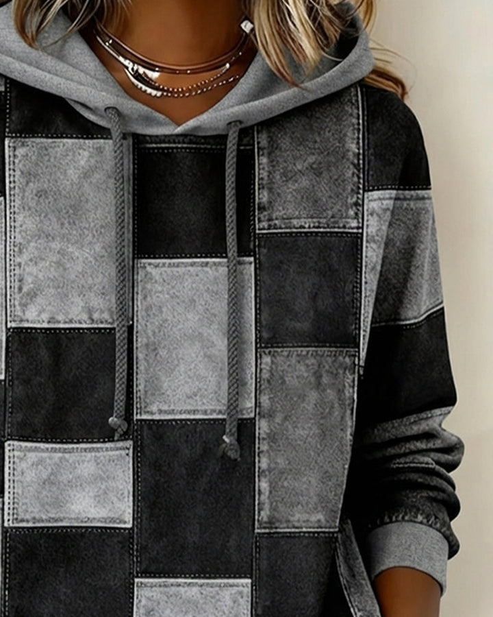 Karierter Damen Hoodie im lässigen Stil (6)