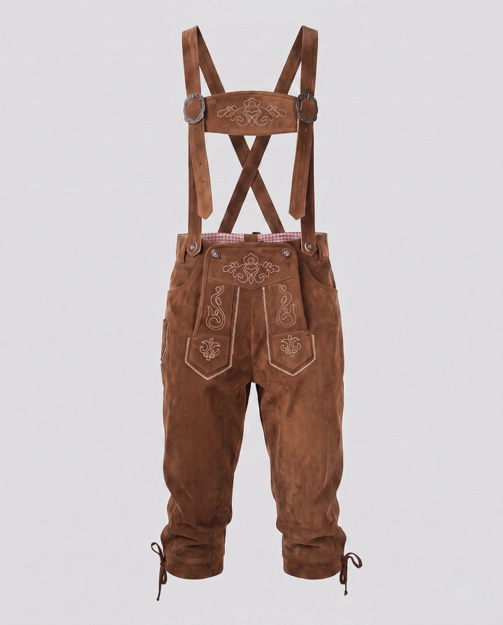 Klassische Damen Lederhose für Oktoberfest in Khaki