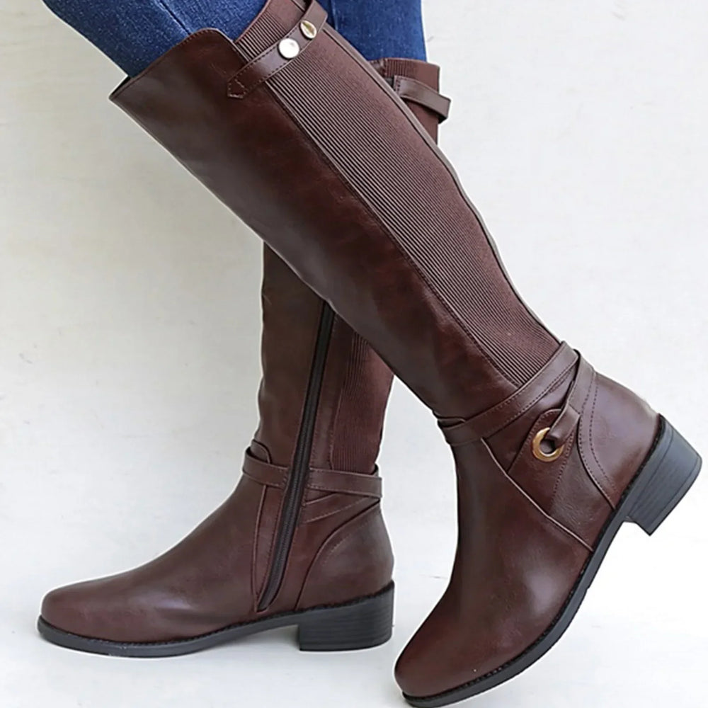 Klassische Damen Stiefeletten aus Leder in Braun