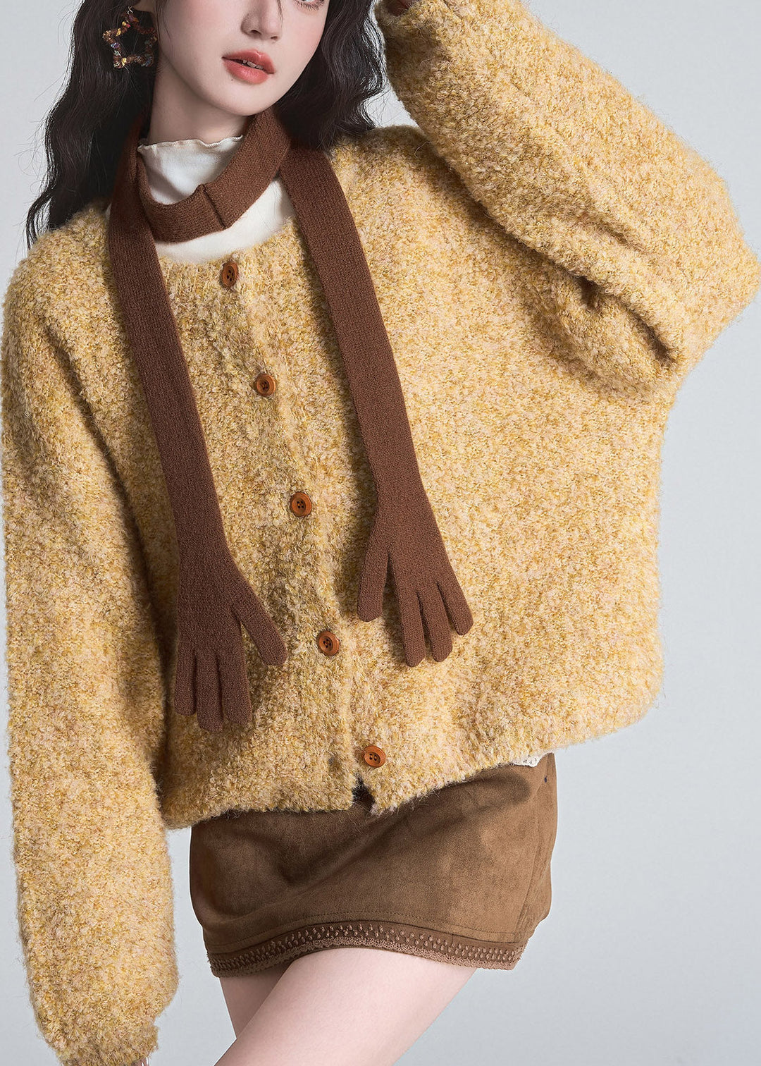 Klassische Damen Winterjacke aus Strickgewebe (4)