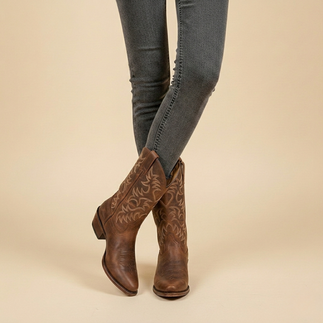 Klassische Damen Winterstiefel zeitlos elegant in Braun
