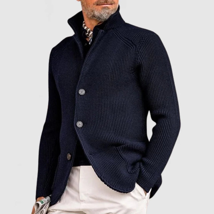 Klassische Damen Wollstrickjacke für Vielseitigkeit in Marineblau