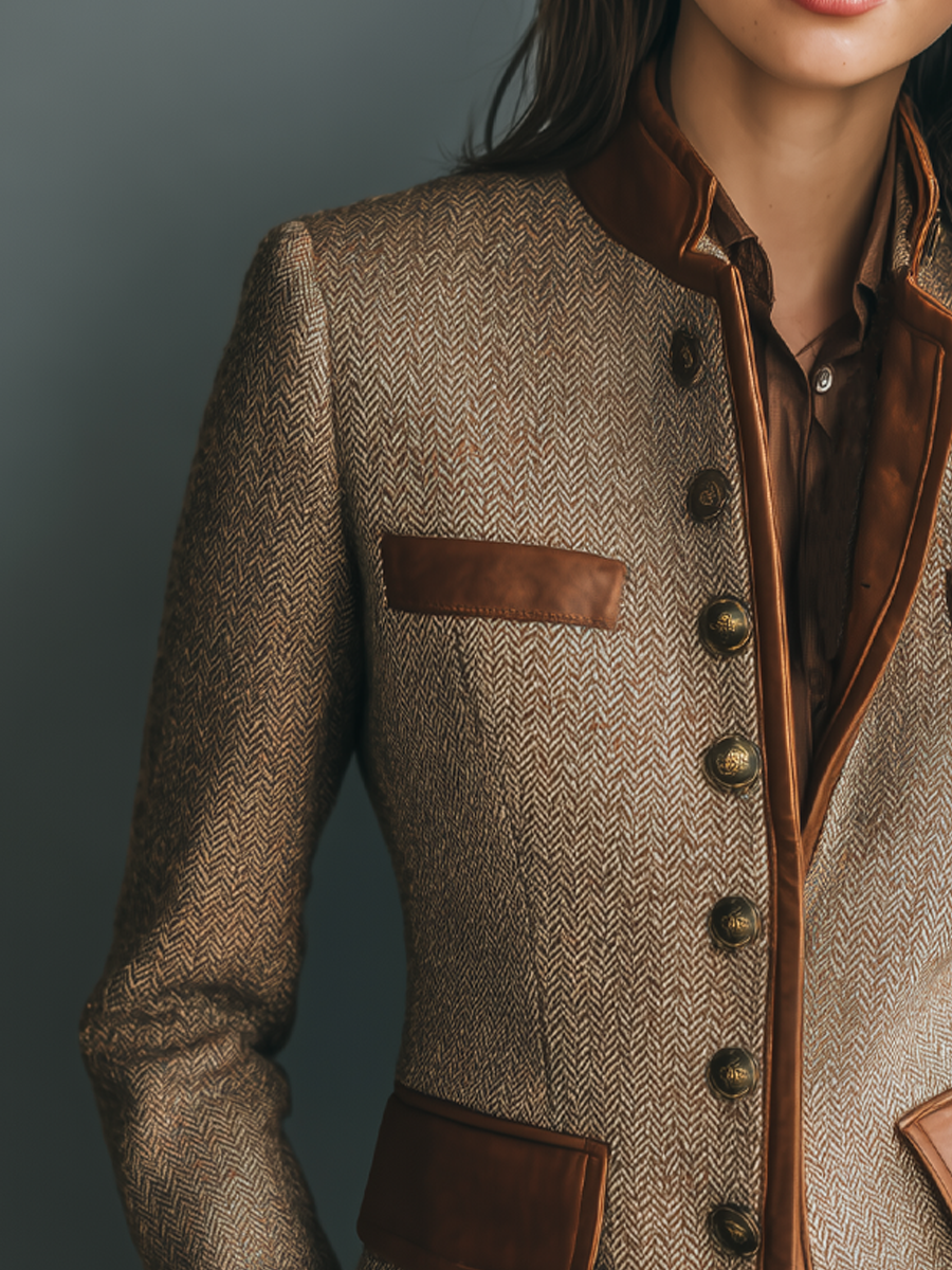 Klassische Jacke mit Vintage-Charme und Taschen (2)