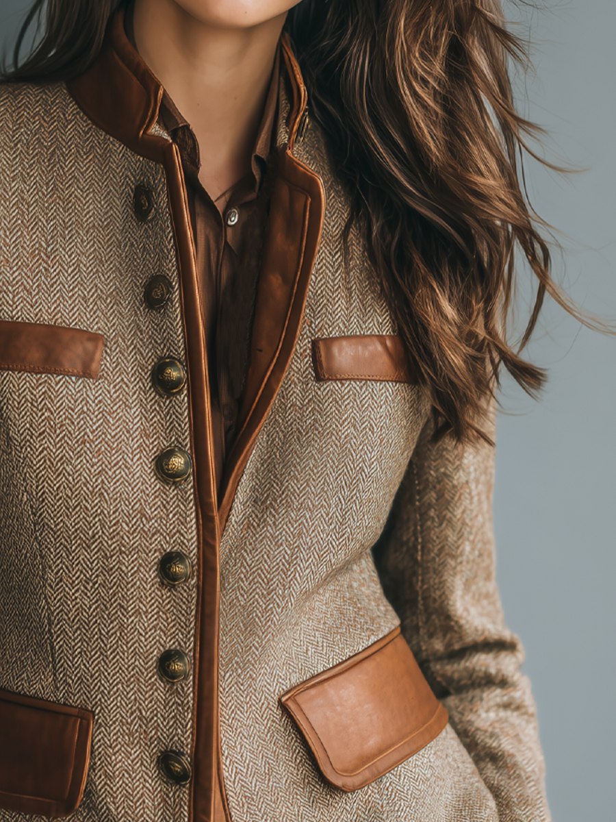 Klassische Jacke mit Vintage-Charme und Taschen (3)