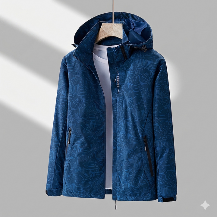 Klassische Jacke mit Wetterschutz für den Alltag in Blau Stil1