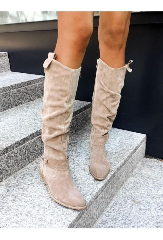 Klassische kniehohe Damen Stiefel (9)