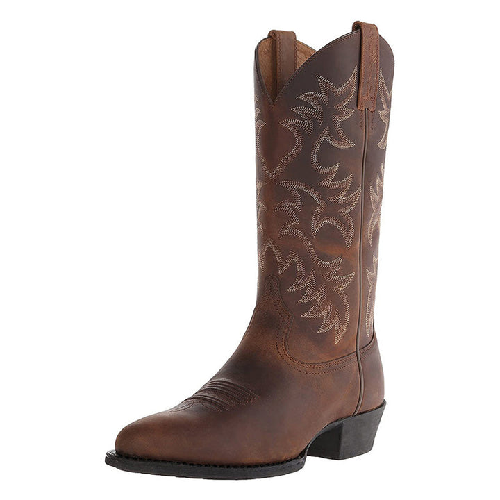 Klassische Schwarze Damen Stiefel im Western-Stil in Schwarz 6