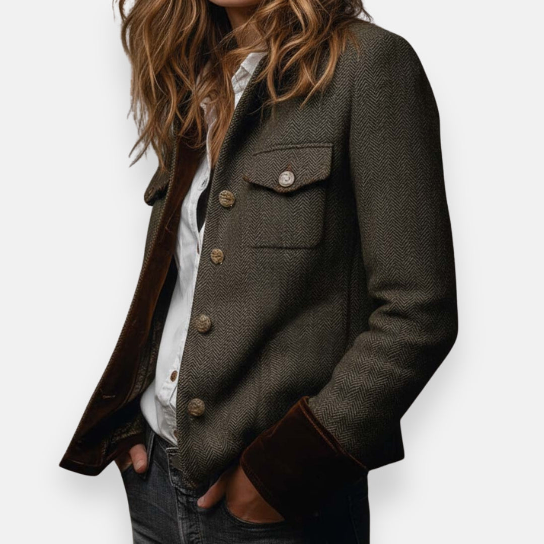Klassische Strukturierte Jacke mit Knöpfen (4)