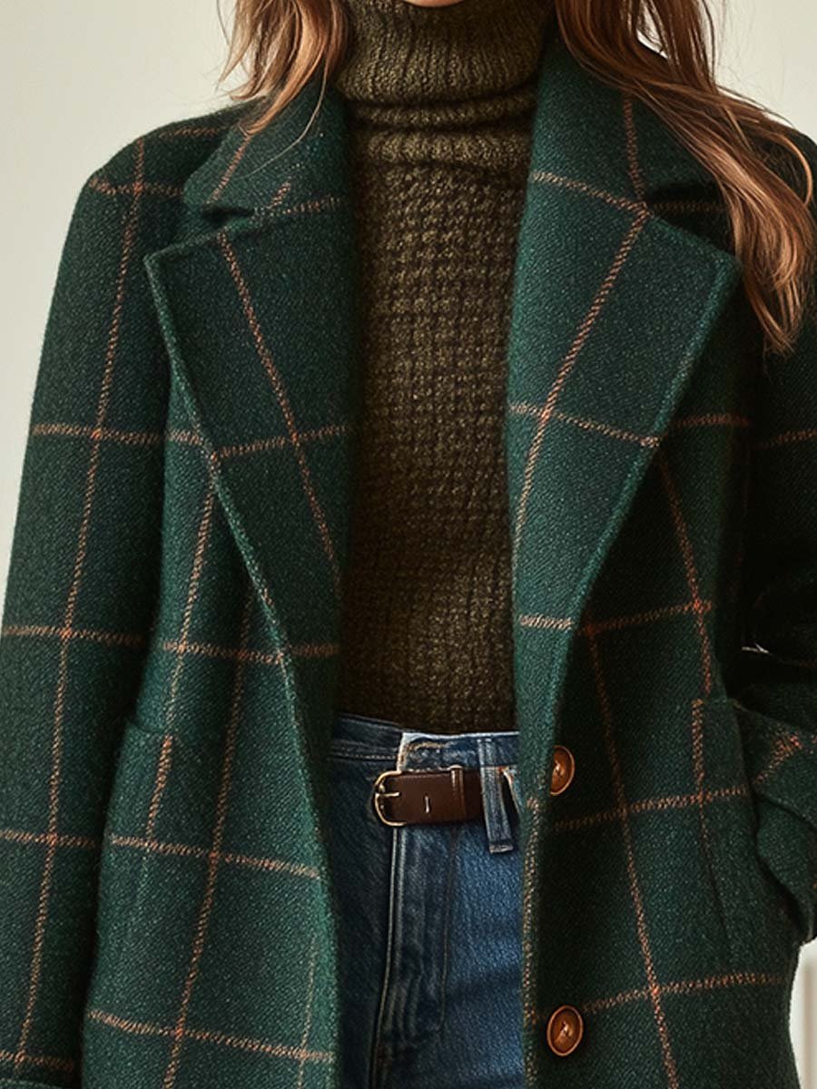 Klassischer Damen Wintermantel aus Tweed (2)