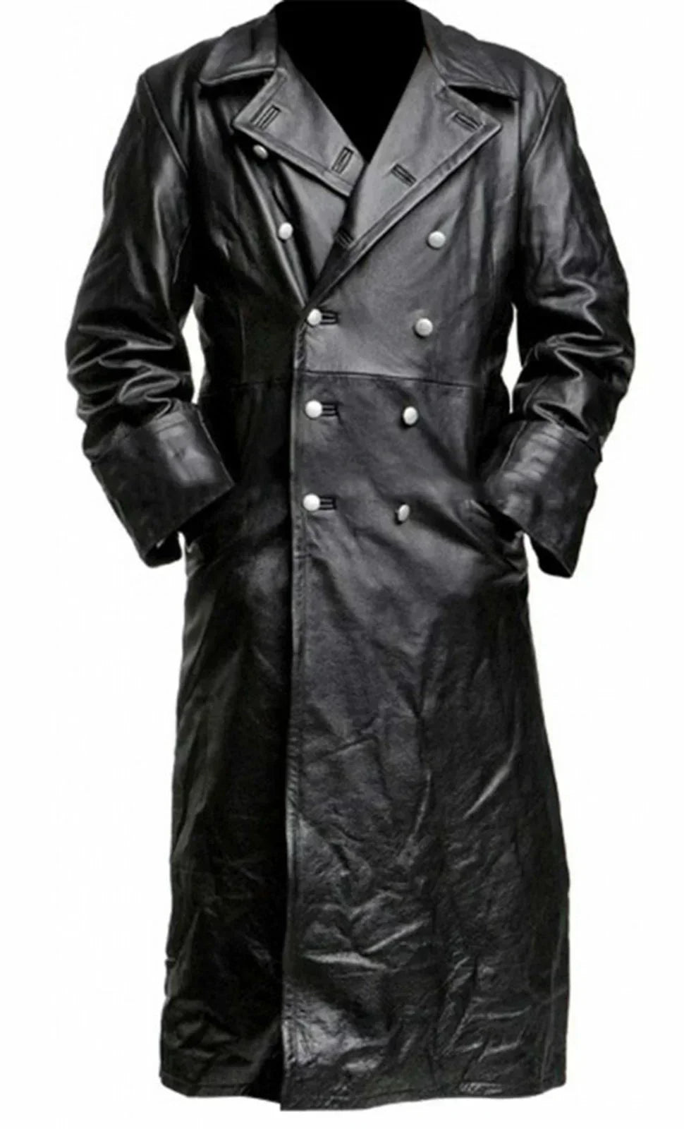 Klassischer Herren Ledermantel im Trenchcoat-Stil (2)