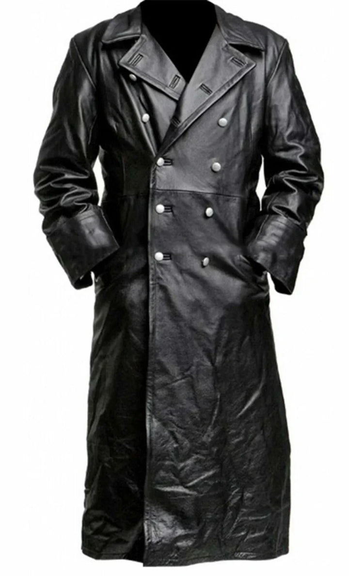 Klassischer Herren Ledermantel im Trenchcoat-Stil (2)