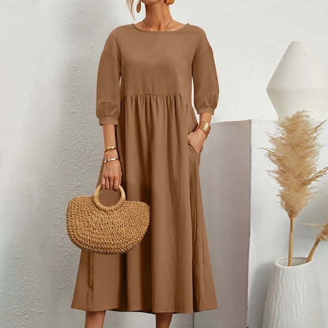 Klassisches Sommerkleid in Braun