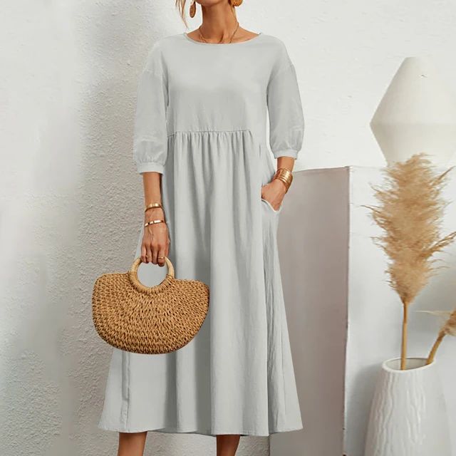 Klassisches Sommerkleid in Grau