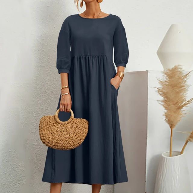 Klassisches Sommerkleid in Marineblau