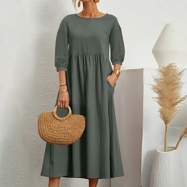 Klassisches Sommerkleid in Moosgrün